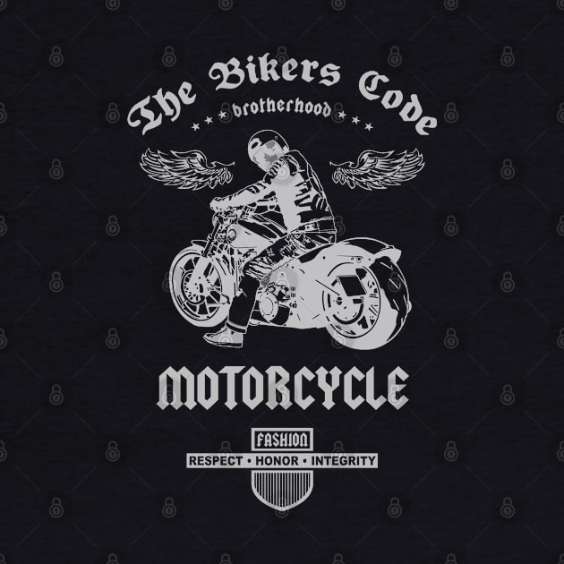 The Bikers Code, Brotherhood Motorcycle, T-shirt for Men, MotorCycle Rider Tee, Biker Dad Gift by Ben Foumen